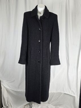 🖤 Vintage Wool Trench Coat | Size 10 | Classic Black | Immaculate Condition 🖤